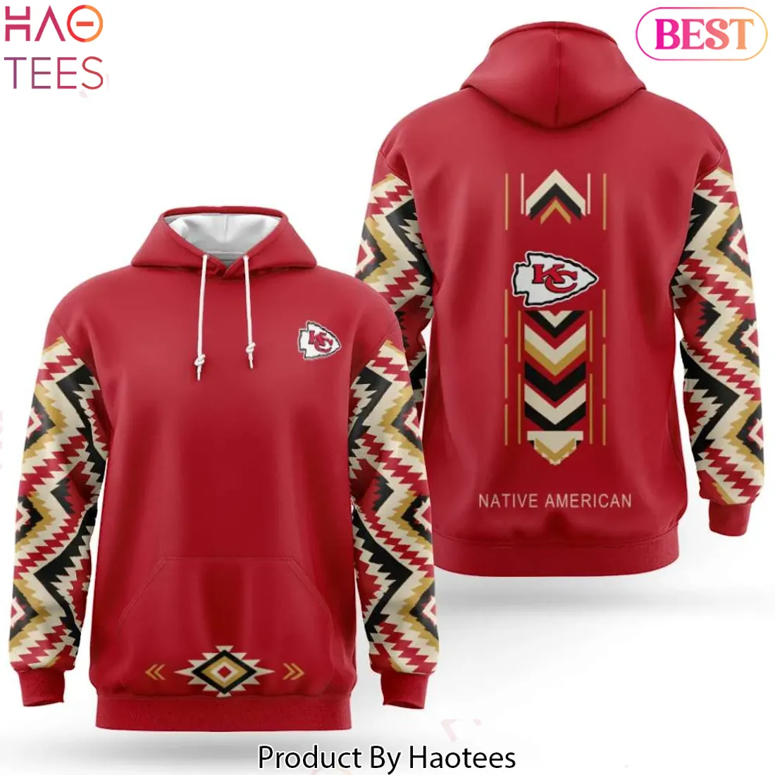 Kansas City Chiefs Native American Heritage Month AOP Red Hoodie Kansas City Chiefs Native American Heritage Month AOP Red Hoodie