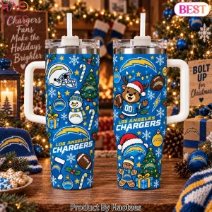 Los Angeles Chargers Christmas Holiday Stainless Steel Tumbler