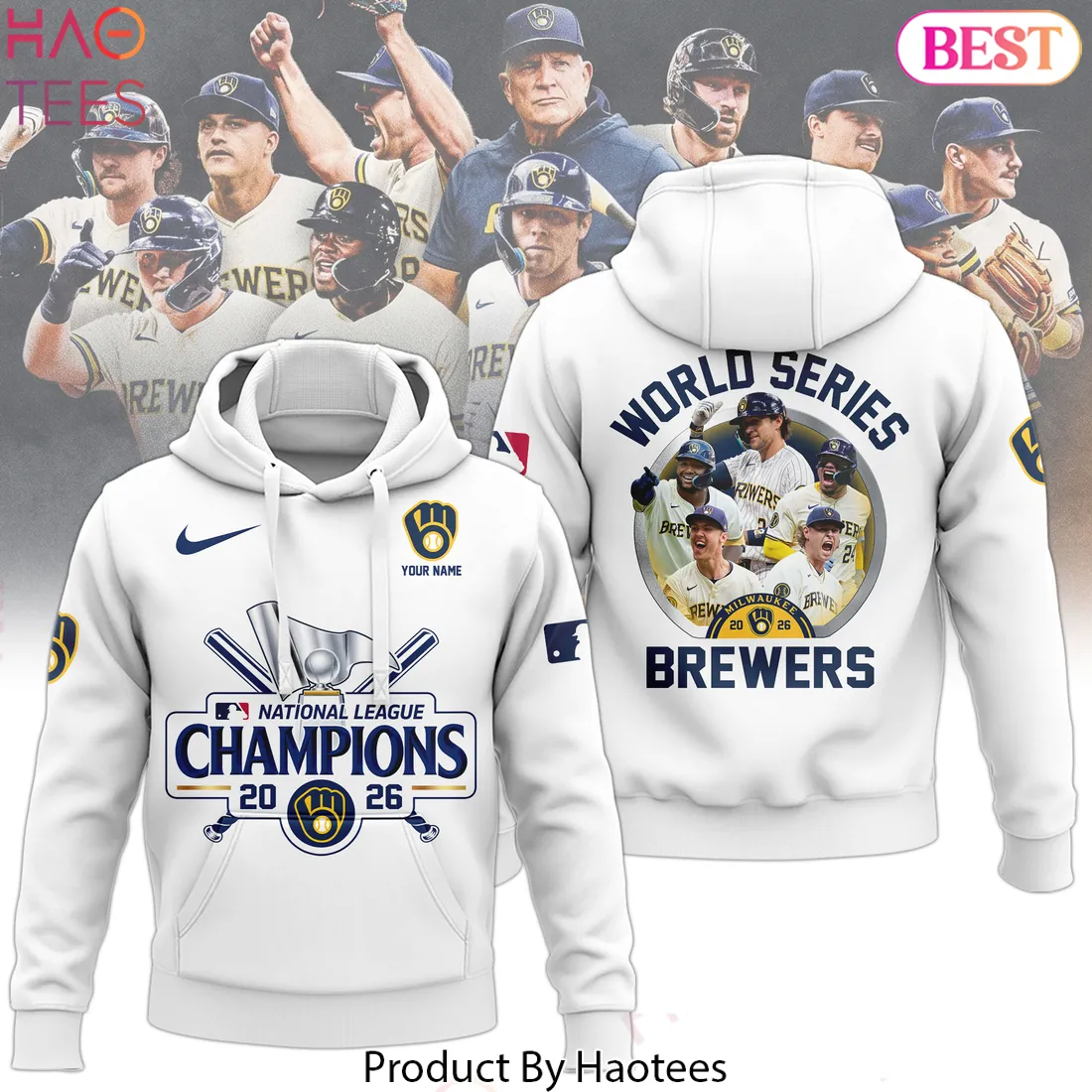 Milwaukee Brewers National League Champions 2026 Custom Hoodie Milwaukee Brewers National League Champions 2026 Custom Hoodie