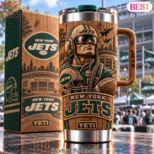 New York Jets MetLife Stadium 3D Woodgrain Relief 40oz Tumbler
