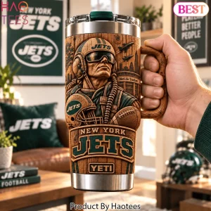 New York Jets MetLife Stadium 3D Woodgrain Relief 40oz Tumbler