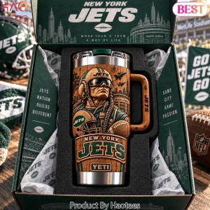 New York Jets MetLife Stadium 3D Woodgrain Relief 40oz Tumbler