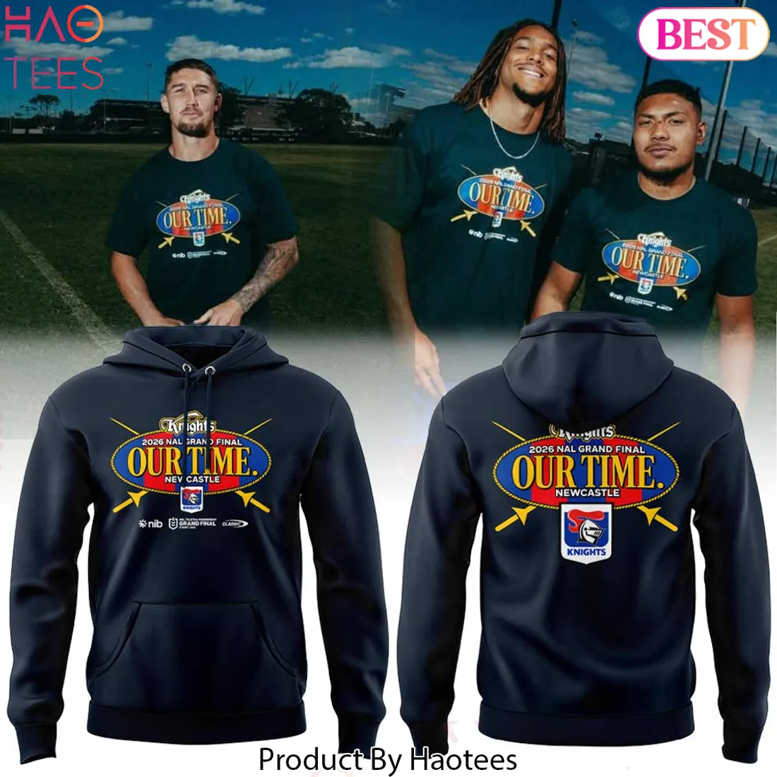 Newcastle Knights 2026 NRL Grand Final Our Time Commemorative Hoodie Newcastle Knights 2026 NRL Grand Final Our Time Commemorative Hoodie