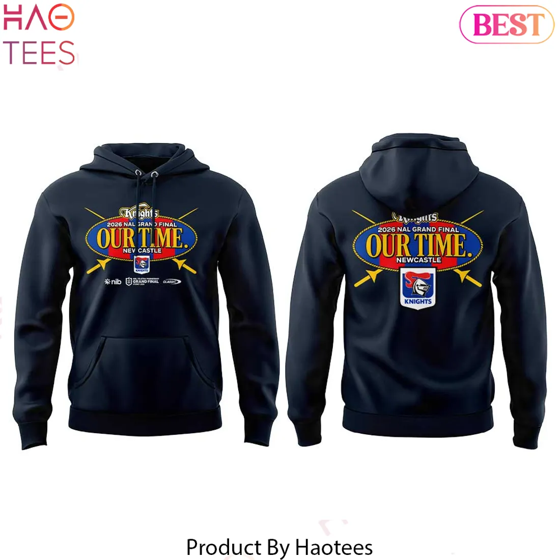 Newcastle Knights 2026 NRL Grand Final Our Time Commemorative Hoodie Newcastle Knights 2026 NRL Grand Final Our Time Commemorative Hoodie