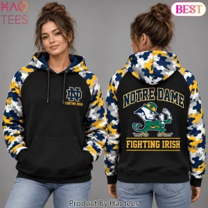 Notre Dame Fighting Irish Leprechaun Mascot Camouflage Pullover Hoodie