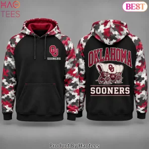 Oklahoma Sooners OU Crimson Camo Raglan Sleeve Pullover Hoodie