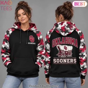 Oklahoma Sooners OU Crimson Camo Raglan Sleeve Pullover Hoodie