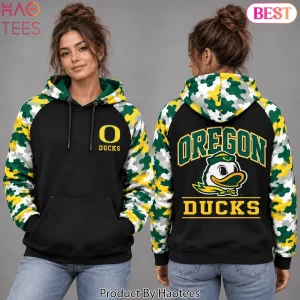 Oregon Ducks NCAA Camouflage Sleeve Pullover Hoodie