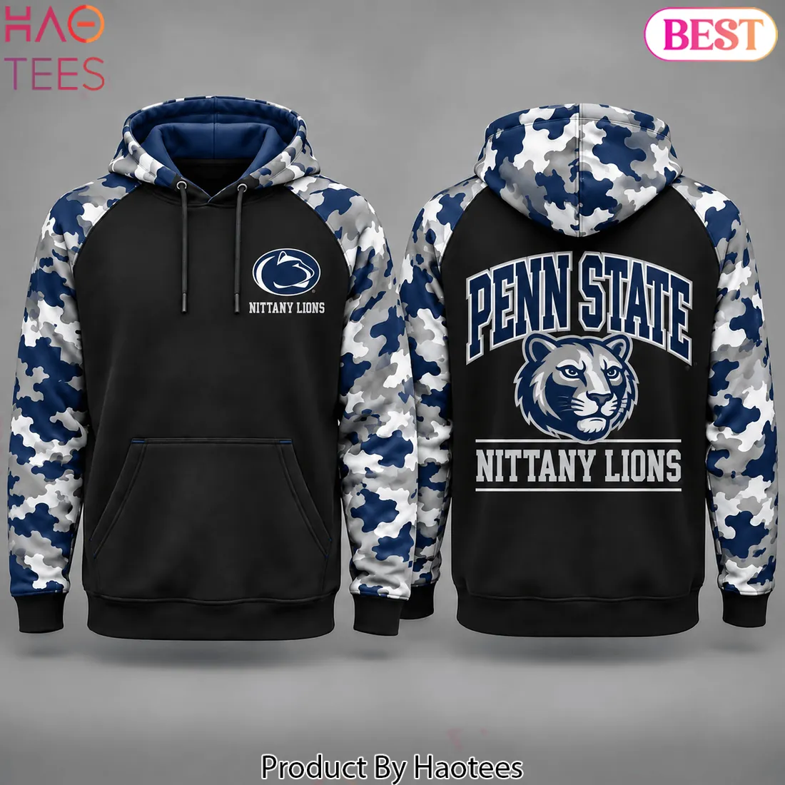 Penn State Nittany Lions NCAA Camouflage Raglan Pullover Hoodie Penn State Nittany Lions NCAA Camouflage Raglan Pullover Hoodie