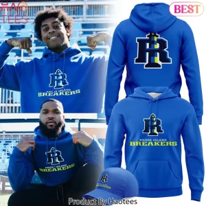 Rhode Island Breakers Primary Logo Graphic Blue Pullover Hoodie