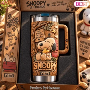Snoopy Camp More Worry Less Rustic Woodgrain Insulated Tumbler