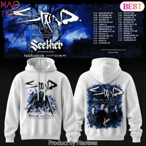 Staind Break The Cycle 25th Anniversary Tour Rock Band Graphic Hoodie