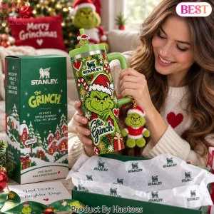 The Grinch Bling Rhinestone Christmas 40oz Tumbler with Handle