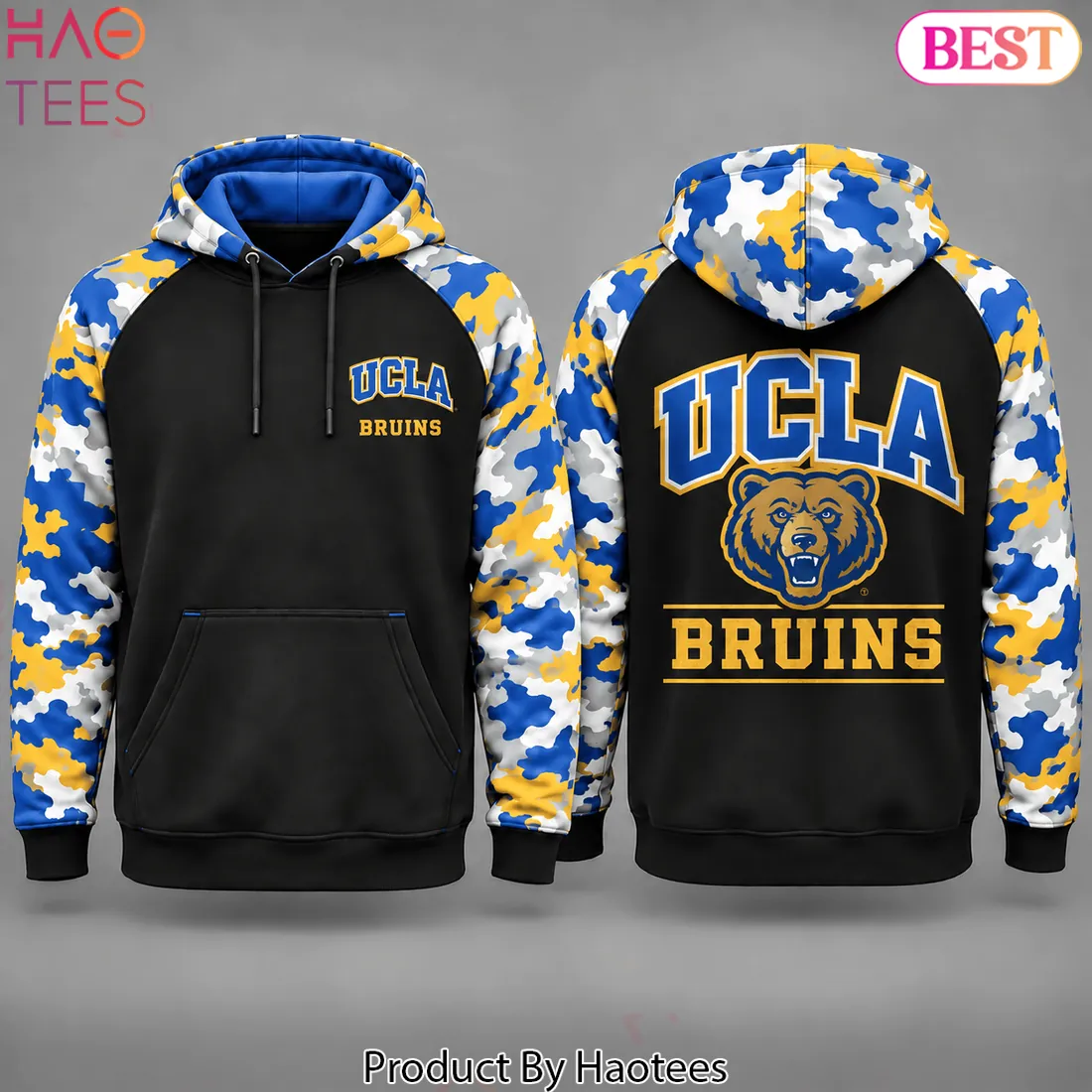 UCLA Bruins NCAA Camouflage Sleeve Pullover Hoodie UCLA Bruins NCAA Camouflage Sleeve Pullover Hoodie
