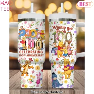 Winnie The Pooh And Friends 100th Anniversary Floral Tumbler With Handle