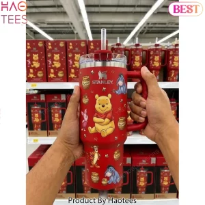 Winnie The Pooh Piglet Eeyore Tigger Red 40 oz Insulated Tumbler